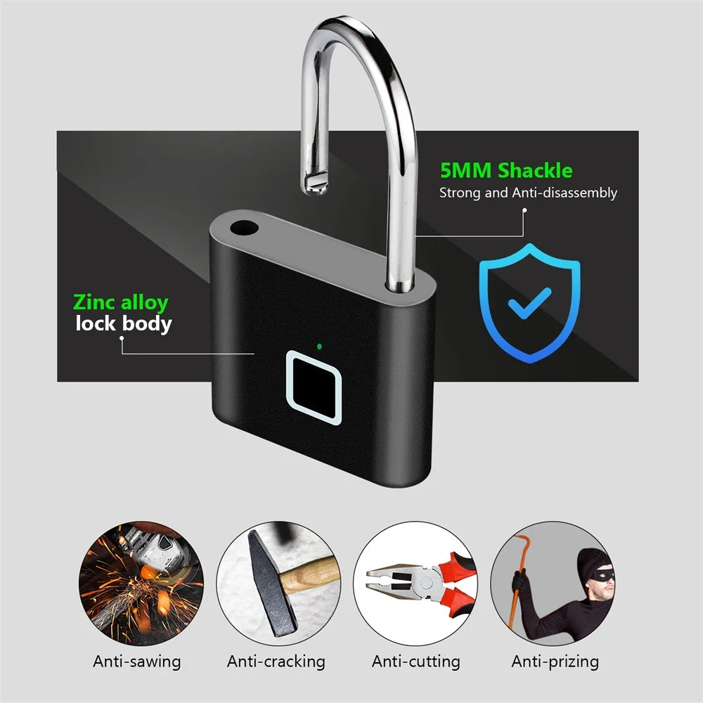 O11 USB Rechargeable Fingerprint Padlock