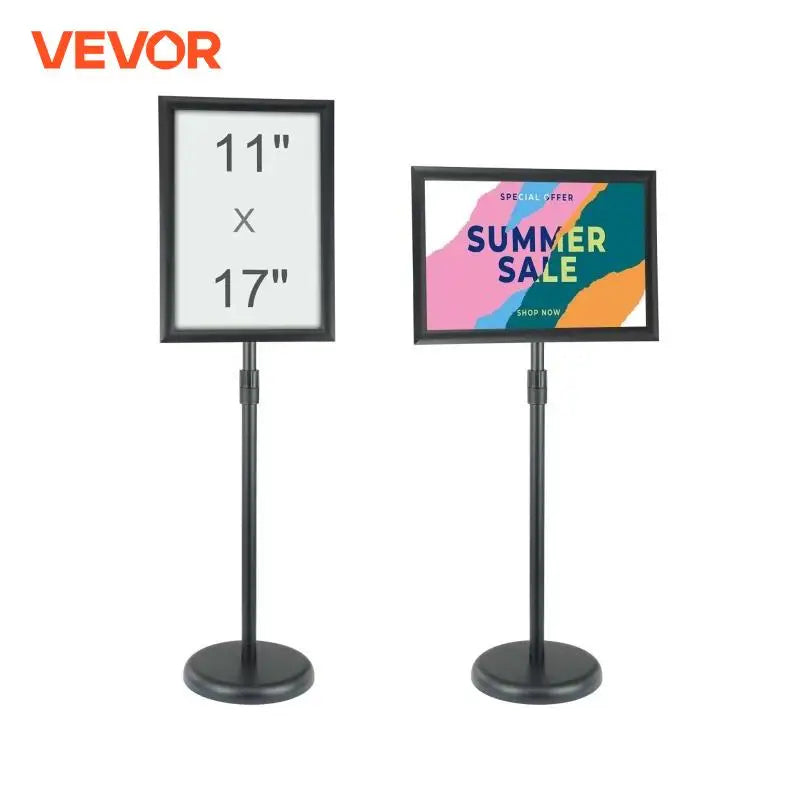 VEVOR Podest-Displayhalter vertikal & horizontal verstellbar, robuster Boden-Posterständer für Display-Werbung und Außenbereich