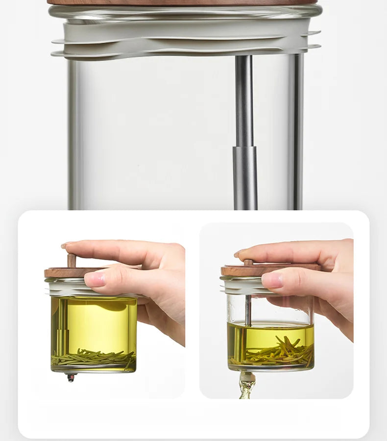 Tea Ceremony Culture Large Capacity Dividing Teacup Removable Glass Inner Tank Home Tea Water Separation Filter Teacup