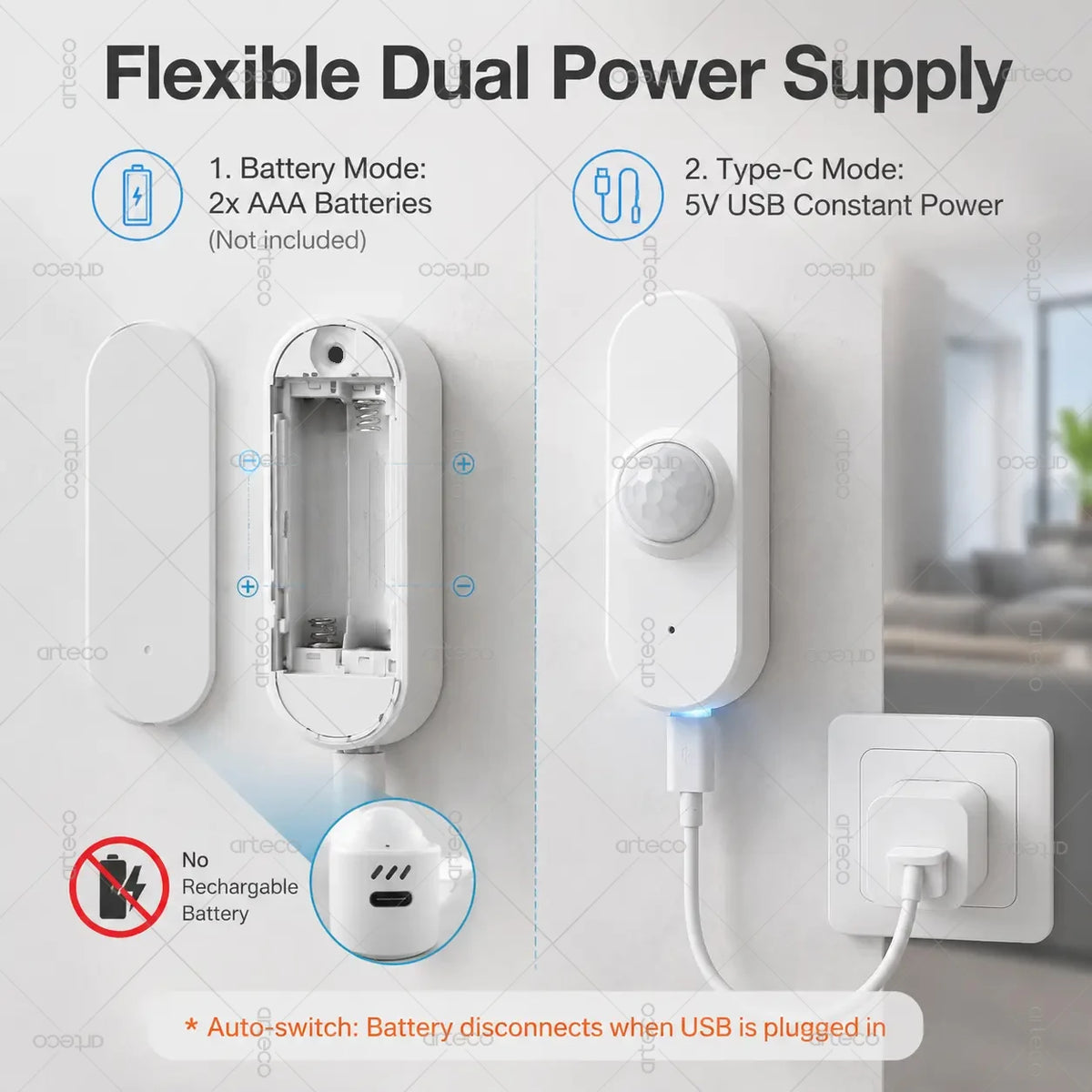 Tuya WiFi Smart PIR Motion Sensor With Brightness Temperature Humidity Detector USB/Battery Powered Human Body Infrared Sensor