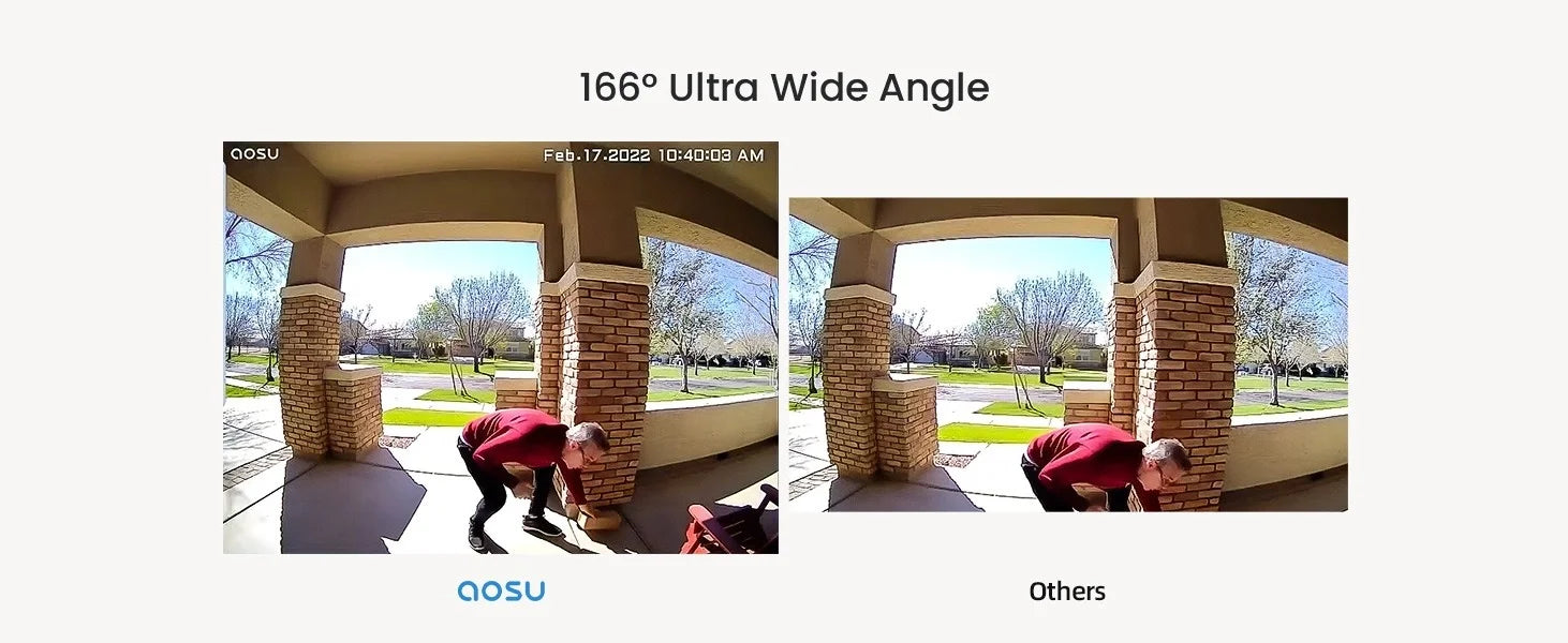 AOSU 3MP WiFi Video Doorbell with 2K Clarity and AI Detection