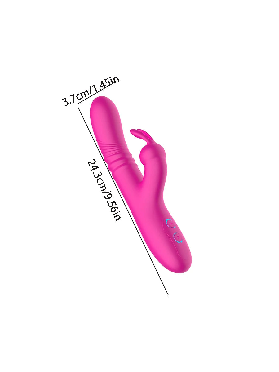 Dual Head Silicone Vibrator 9.5" Rose Red Multi-Mode Stimulator