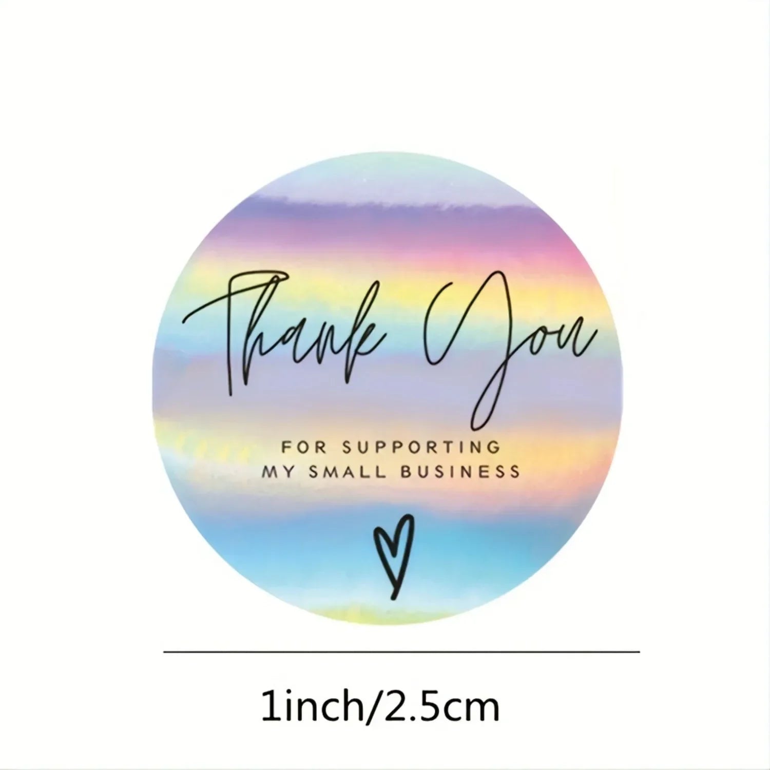 Rainbow Laser Thank You Stickers for Small Businesses