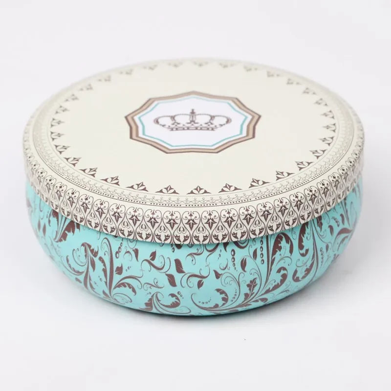 Round Tinplate Storage Tin, 10.7 cm, for Sweets and Tea