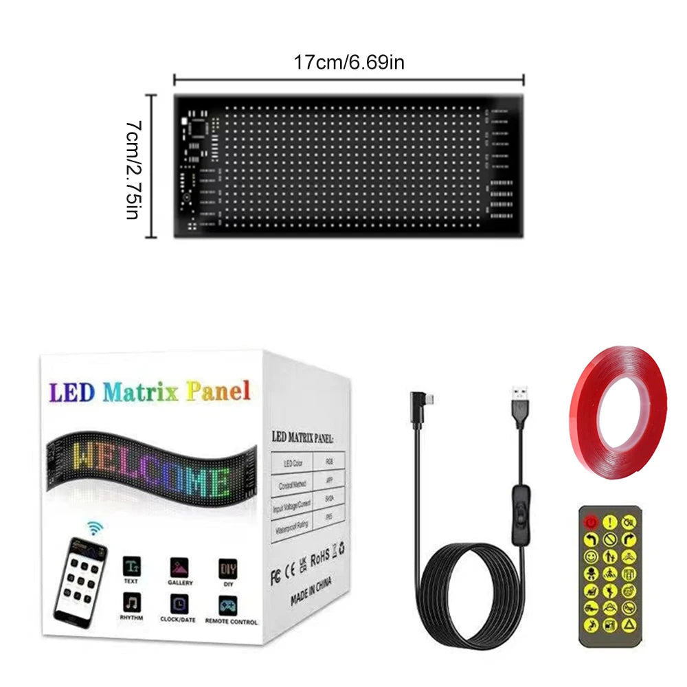 Painel de matriz RGB LED programável flexível