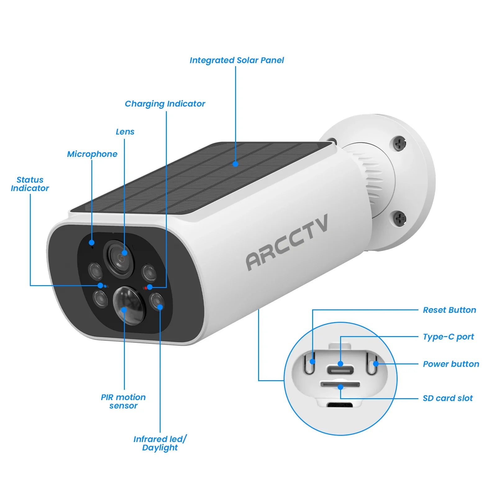 ARCCTV 2K Wireless Solar Outdoor Security Camera