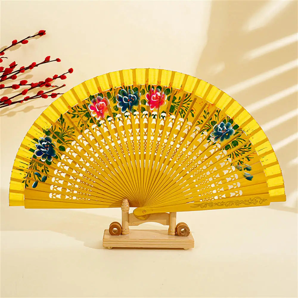 Faltbarer Handfächer aus Holz, 20.5 cm, für Hochzeiten und Gäste