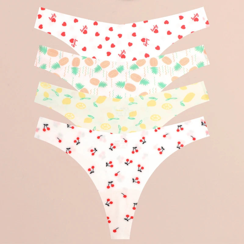 Stretchstrings voor dames met print - 4 stuks