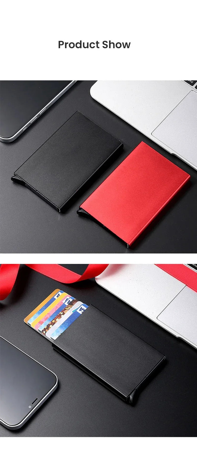Men ID Credit Bank Card Holder Wallet Anti Rfid Smart Anti Rfid Blocking Protected Magic Pop Up Slim Small Money Wallets Case