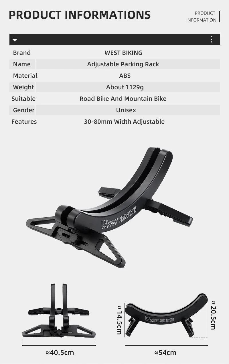 WEST BIKING Adjustable Bicycle Parking Rack MTB Road Bike Indoor Garage Storage Stand Bike Repair Stand Cycling Accessories