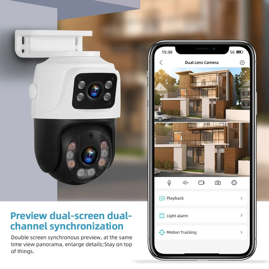 Outdoor 6MP Dual Lens PTZ POE IP Camera