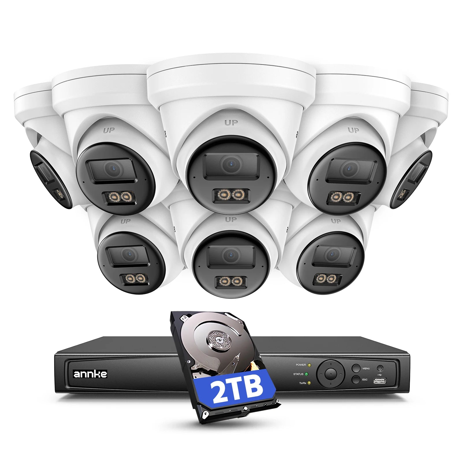 ANNKE 8MP AI PoE NVR Kit with 4 Outdoor Cameras, 8CH 4K