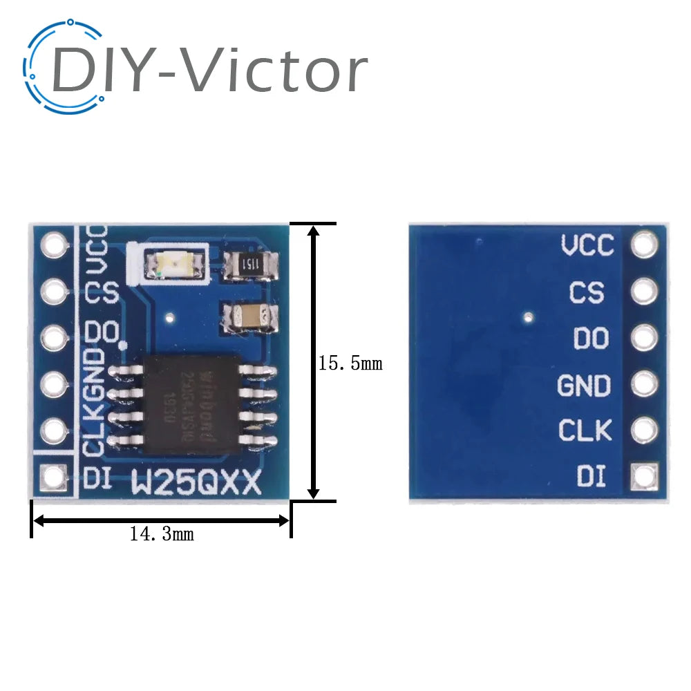W25Q SPI Flash Memory Module - 32, 64 or 128 Mbit