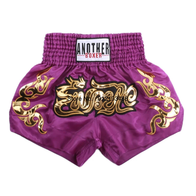 Muay Thai Shorts 2024 New Boxing Shorts Women Men Child Embroidery Kickboxing Training Pants Sanda Martial Arts Fight Equipment