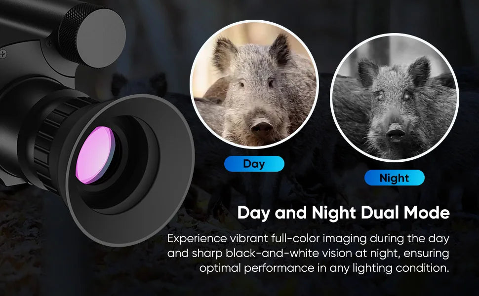 Night Vision Scope 50mm Focal Lens Vision Goggles for Night Hunting Camping 850nm Day/Night Vision Monocular with Camera&Video