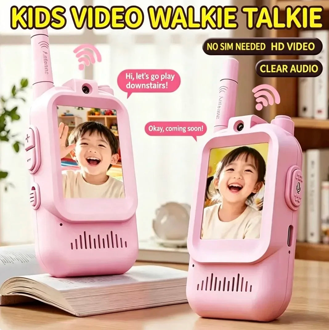 Walkie-talkie video reîncărcabile pentru copii, pereche