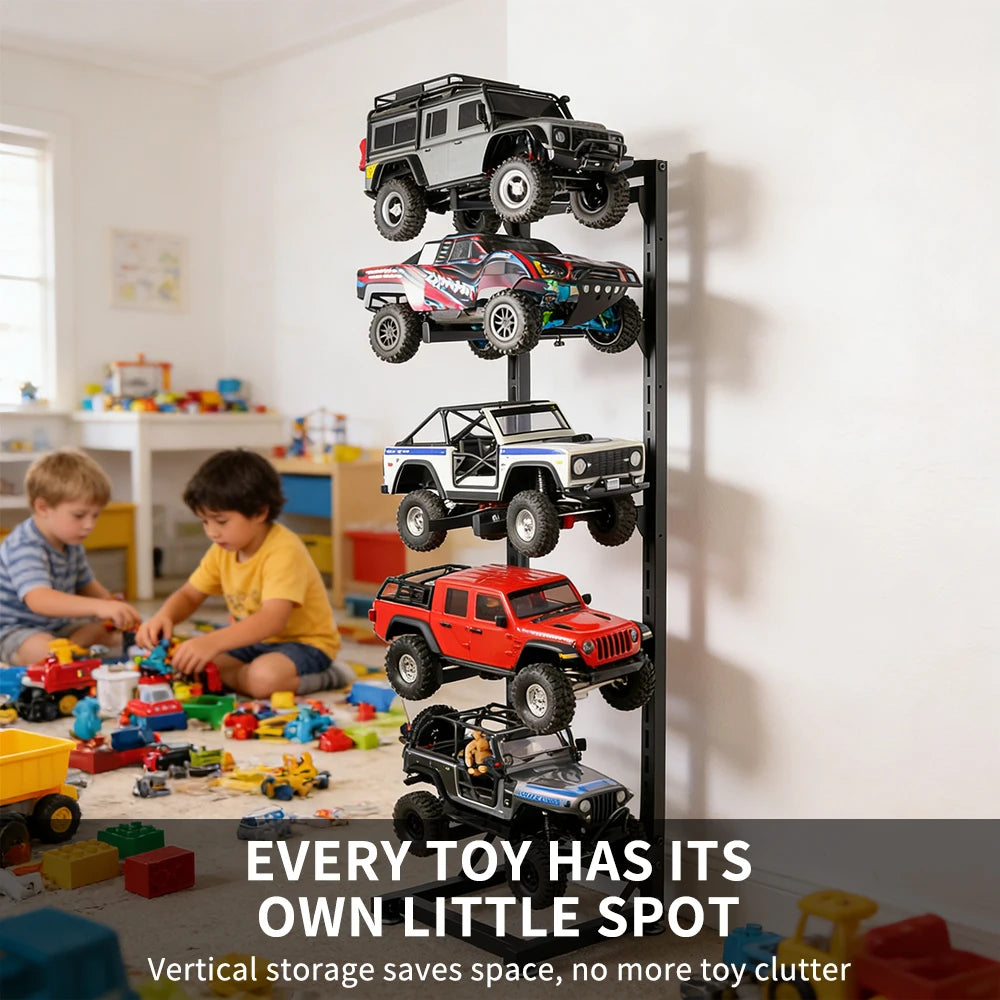 Metal Display Rack for 1/6 to 1/32 RC Cars, 5 Compartments