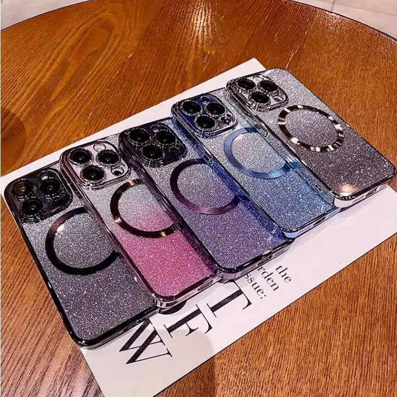Glitter Plating Magnetic Ring Case for Xiaomi 10T to 15 Series