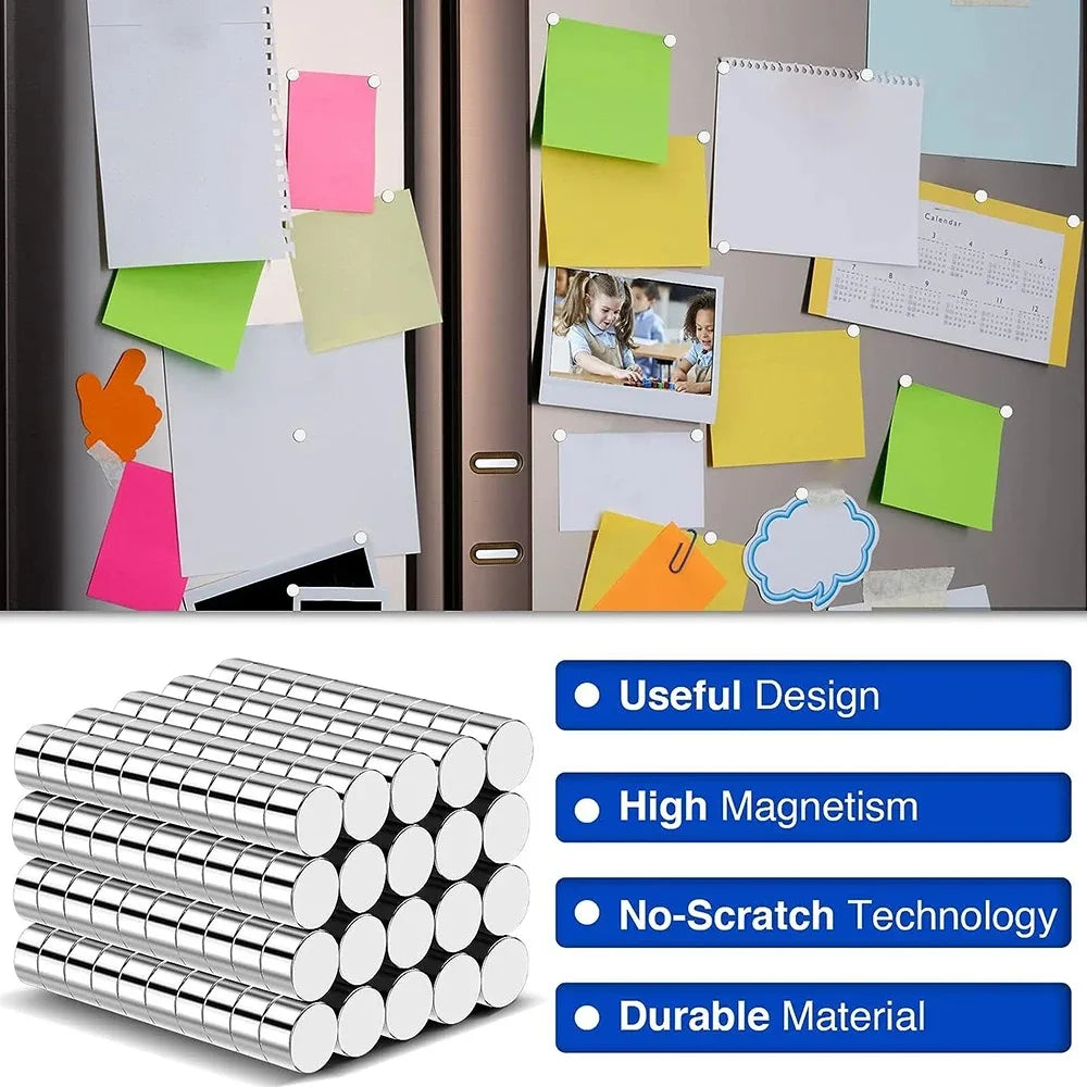 Round Craft Magnets, 4 × 2 mm, 120 Pieces