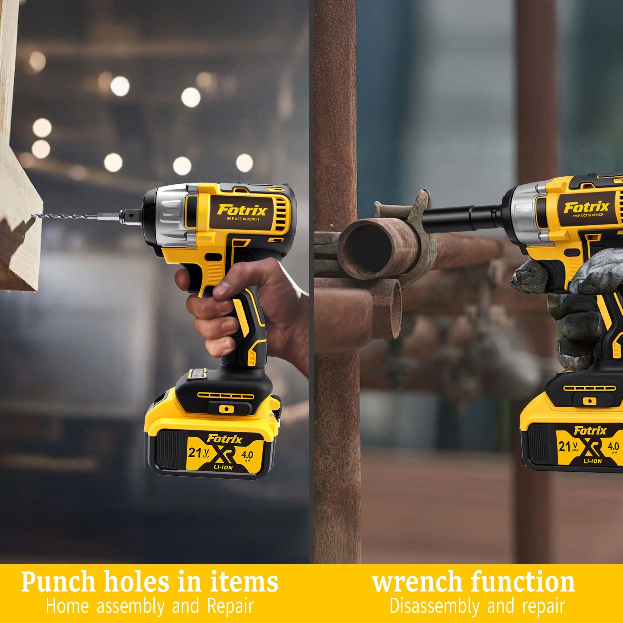 Cordless Brushless Impact Wrench 665 ft-lbs with 2 Batteries