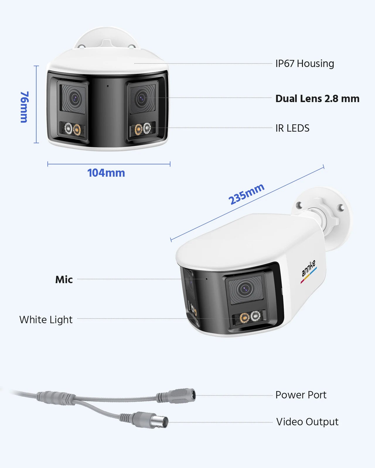 ANNKE 8CH 3K Dual-Lens Wired Security Camera System, 8 Cameras