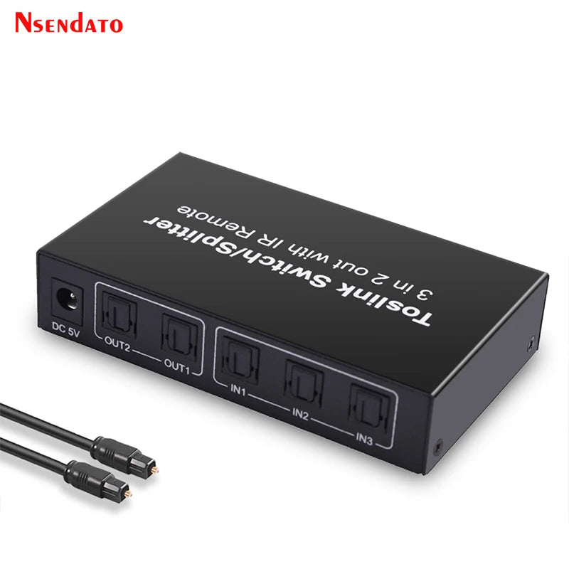 Toslink Optical Audio Switch Splitter - 3x2
