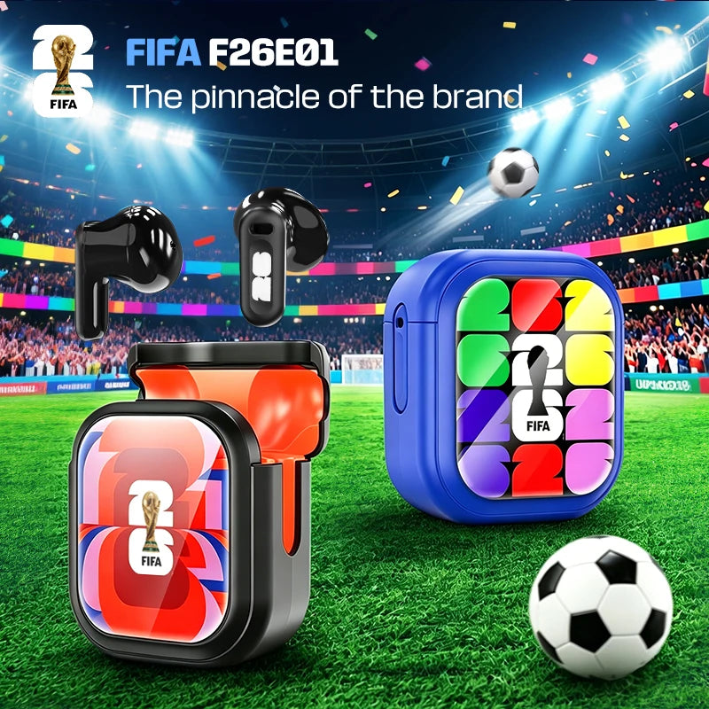 FIFA-F26E01 TWS Wireless Earbuds Bluetooth 6.0 ENC Noise Cancelling 42H Battery IPX5 Waterproof 30ms Low Latency HiFi Stereo Gaming Headphones with Mic