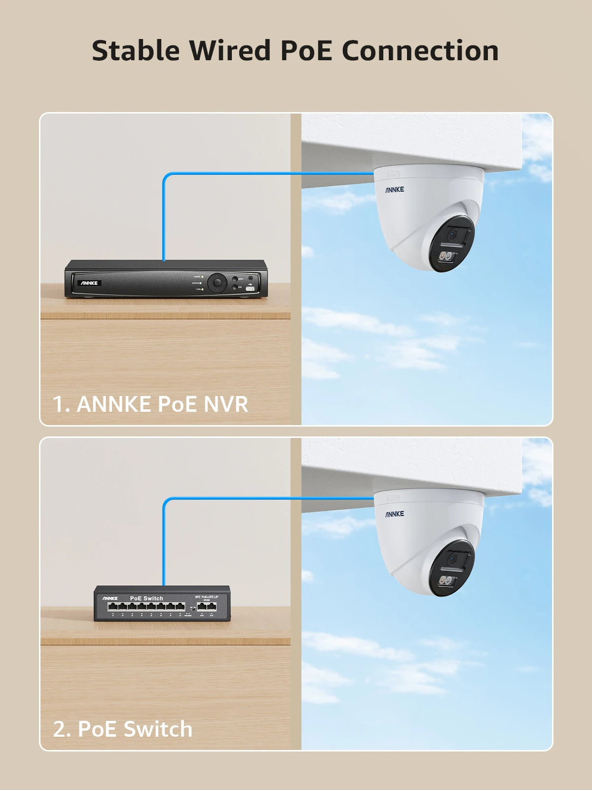 ANNKE 8MP Outdoor PoE Security Camera with Two-Way Audio