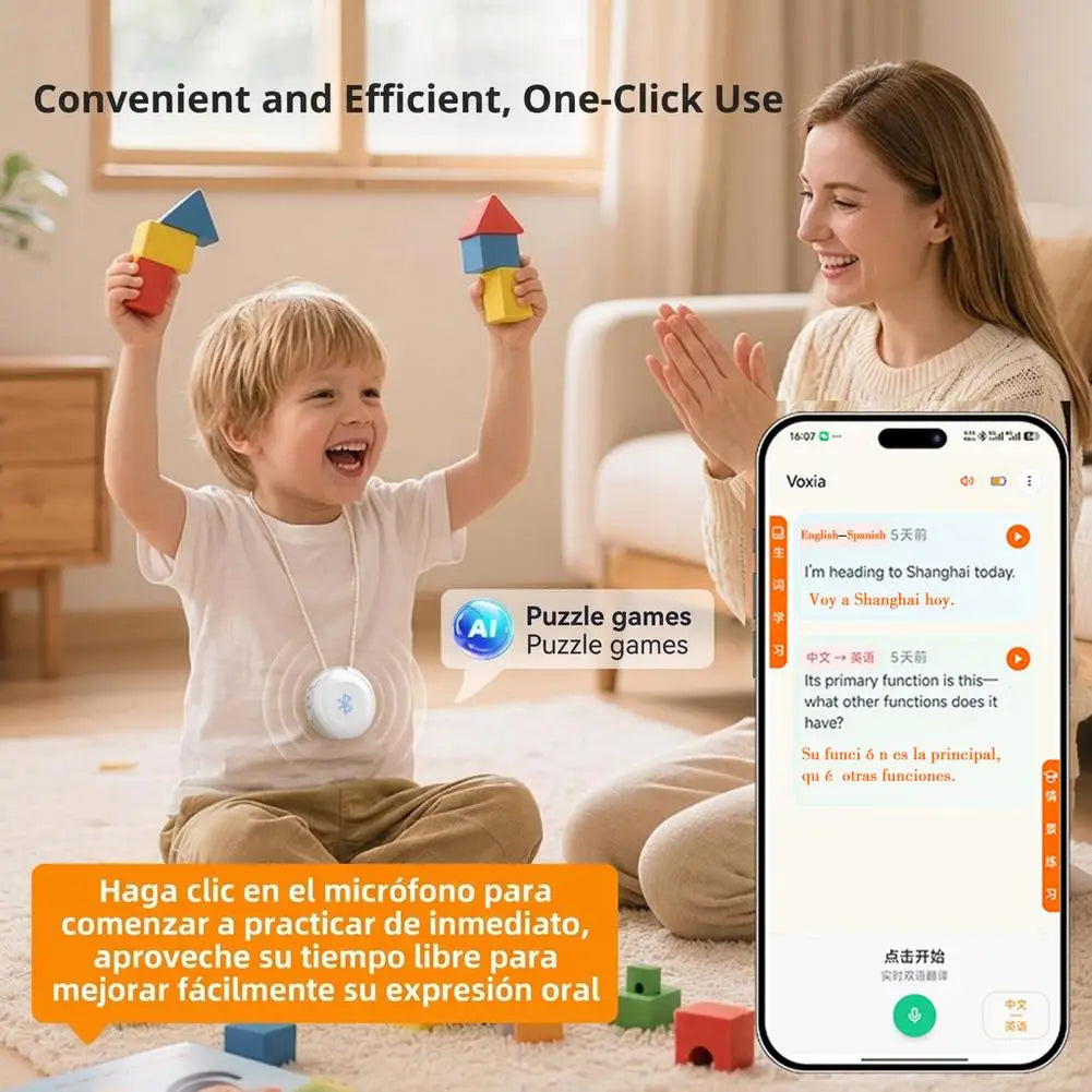 TS1-AI-enhed til Bluetooth-oversættelse og taleøvelse