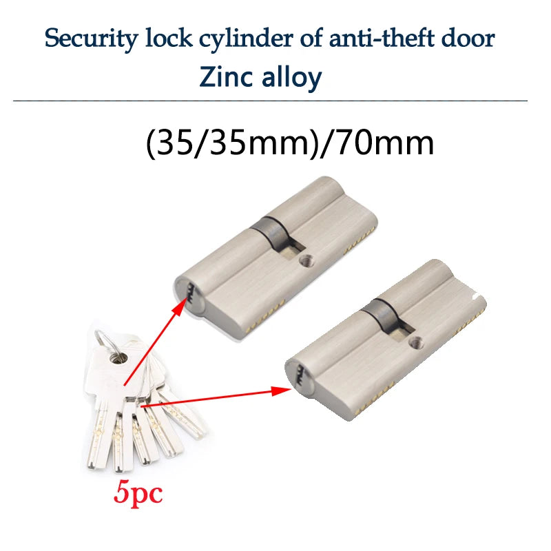Cilindros de fechadura de porta com chave - Opções de 60/70/80 mm
