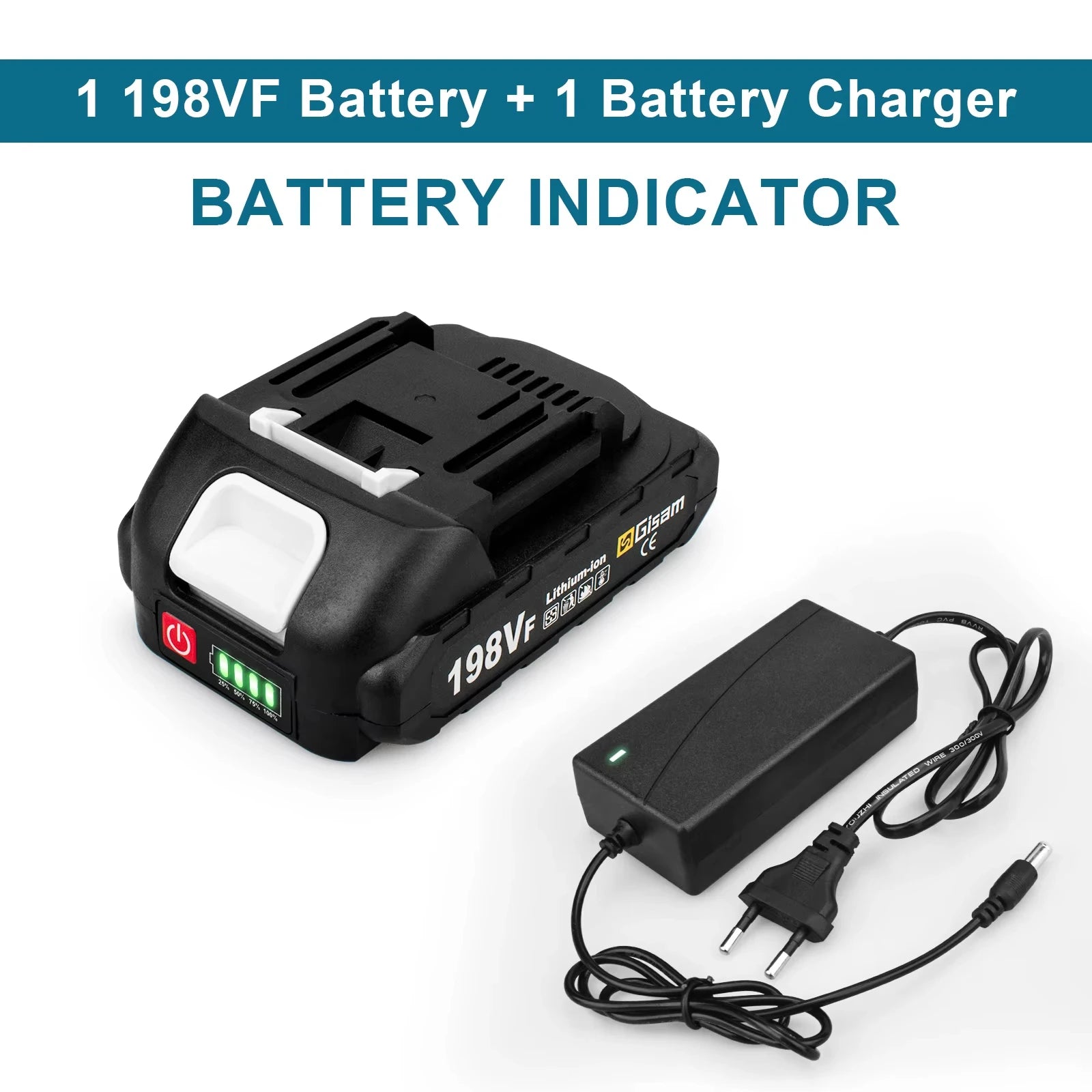 Gisam Rechargeable Battery 22500mAh 15000mAh Lithium Ion Battery 198VF 398VF 928VF Li-ion Battery For Makita 18v battery Pin