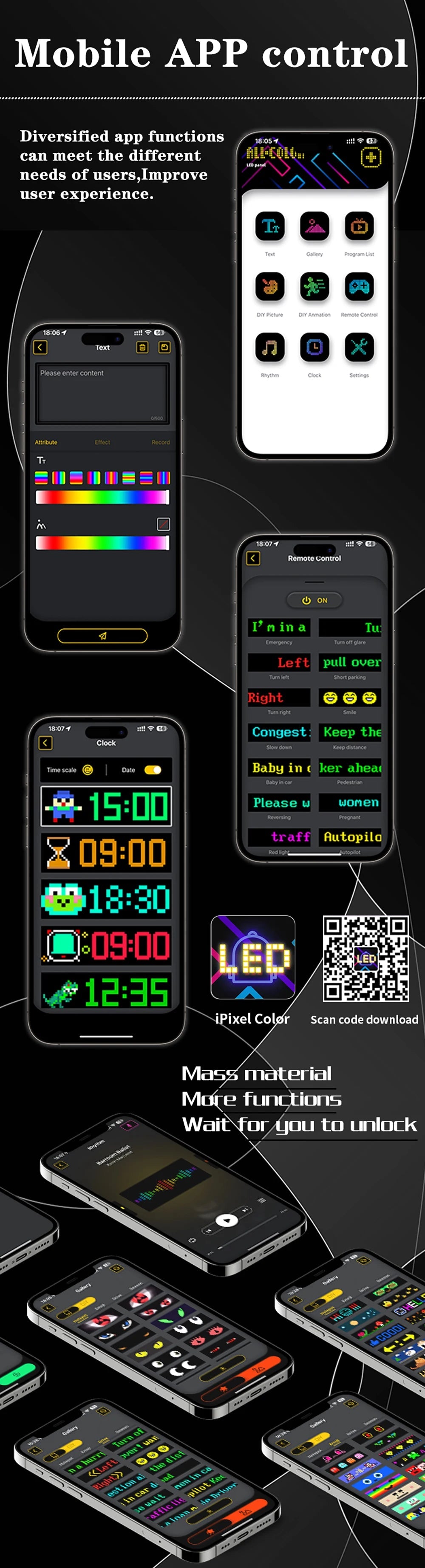 LED Matrix Pixel Panel Light Bluetooth App 5V USB Control Scrolling Advertising LED Car Sign Animation Programmable For Car Sho