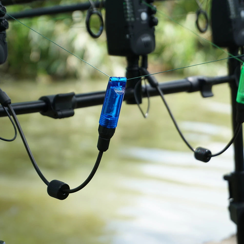 Hirisi B2032 Carp Fishing LED Swinger Drop Off Indicator Metals Soft Pole LED Light Bite Detection for Carp Coarse Fishing