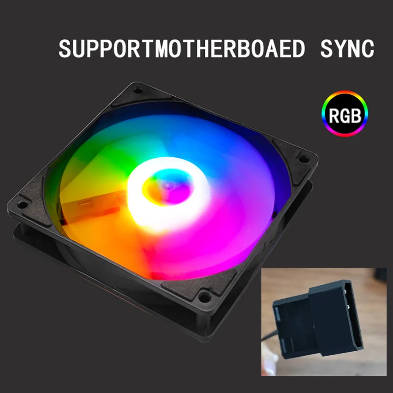 120 mm Rainbow RGB Computer Case Fan