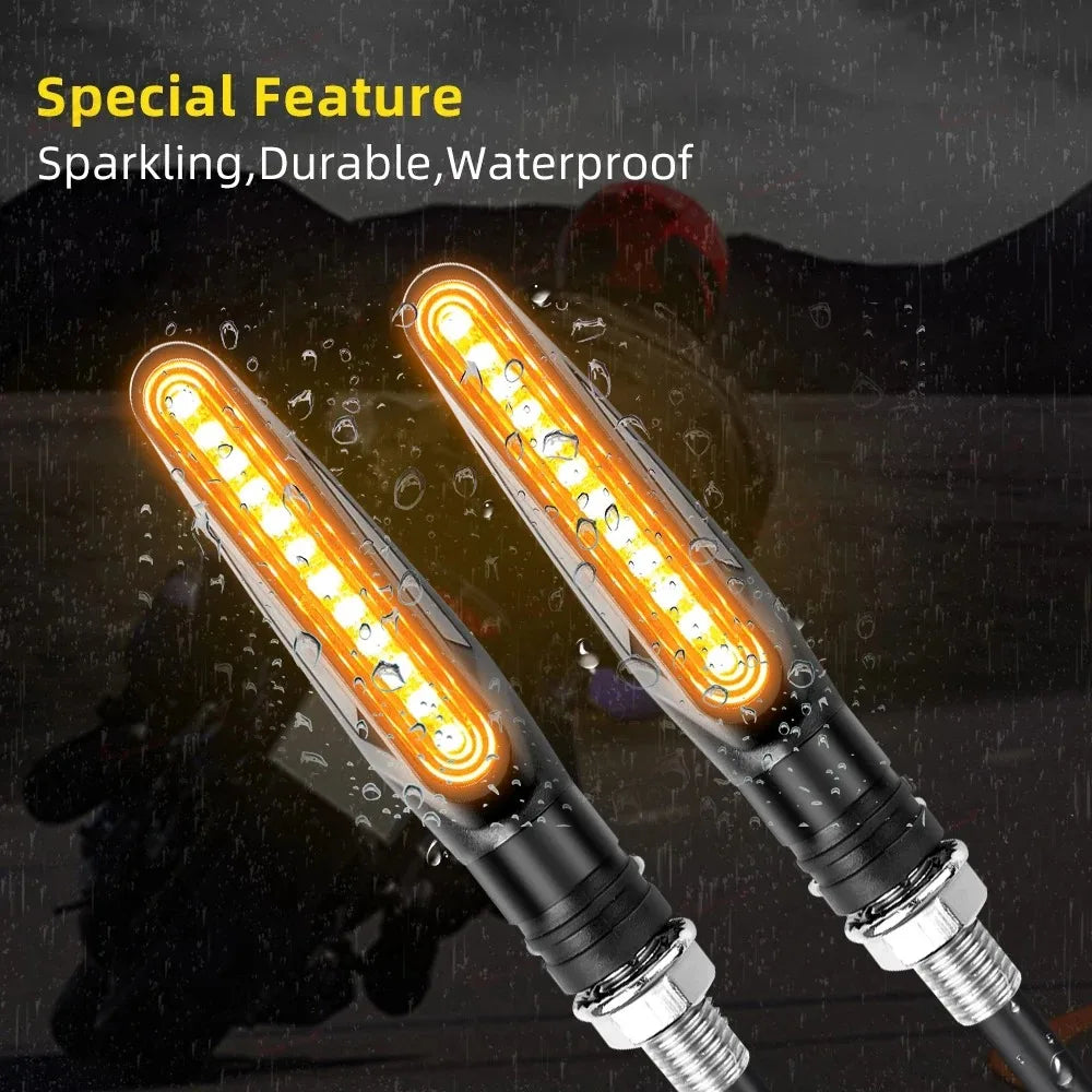 Motorcycle Led Turn Signals Directional Indicators Flashing Rear Tail Brake Flasher Light Stop Signal Light Motorcycle DRL Lamp
