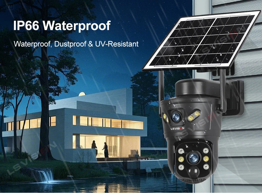Solar Security Camera 8MP Dual Lens 4G/WiFi PTZ with Night Vision