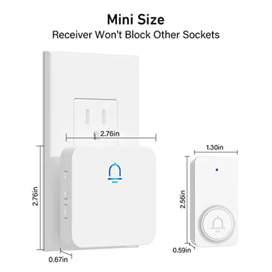 Wireless Doorbell with 2 Receivers, 1000ft Range, 32 Chimes