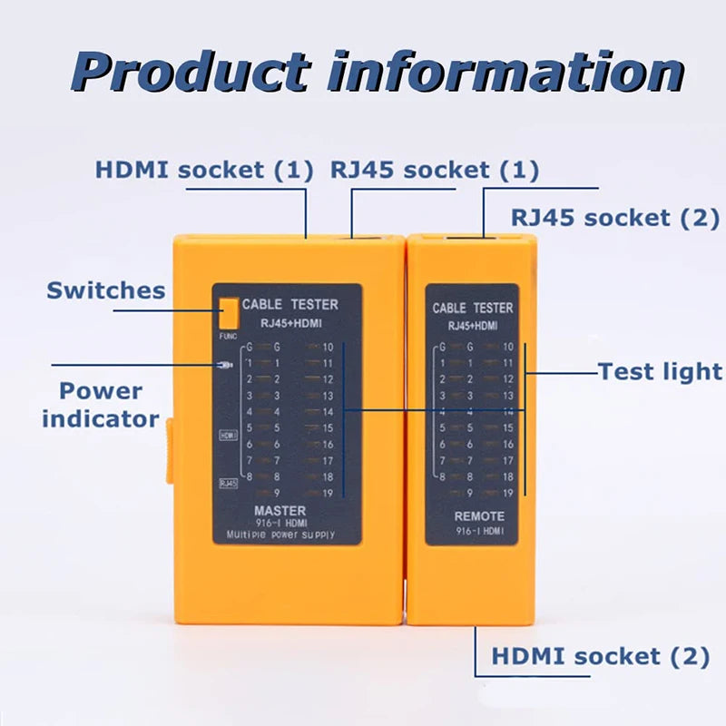 Tester HDMI a RJ45 kabelů