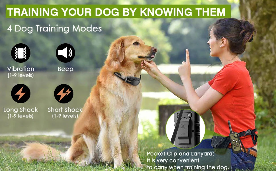 Remote Control Dog Training Collar with Waterproof Receiver