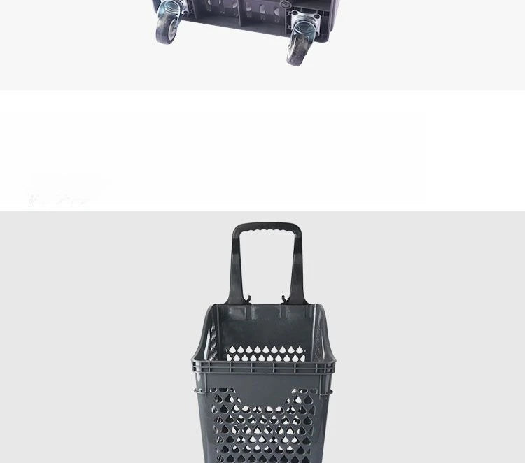 Supermarket shopping trolley high back basket hand pull shopping basket trolley shopping cart