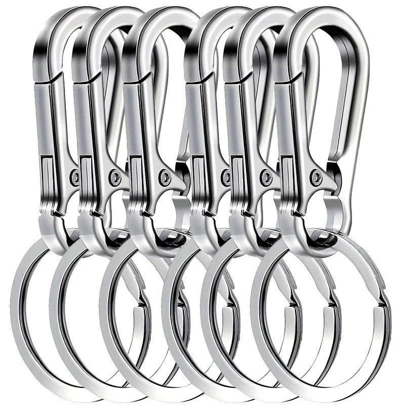 6Pcs Carabiner Clip Keychain Metal Carabiner Shape Key Ring Keyring Key Holder Clips Hook Holder Organizer for Car Keys Finder