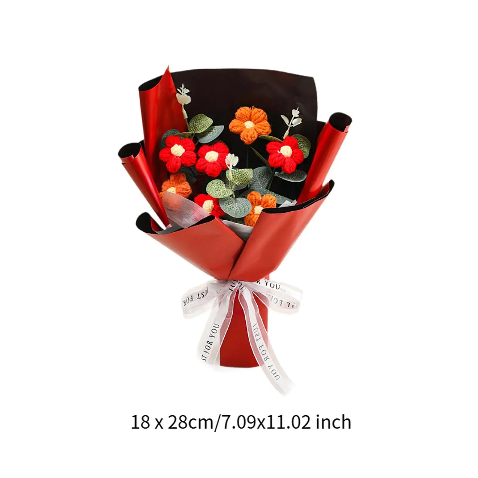 Handmade Crochet Flower Bouquet Knitted Floral Decoration