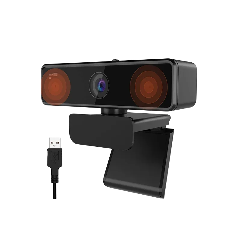 NUROUM V11-webbkamera 1080P 60FPS med stöd för 2K 30FPS, dubbla mikrofoner med brusreducering, minikamera med USB för bärbar dator, Zoom, streaming och videosamtal