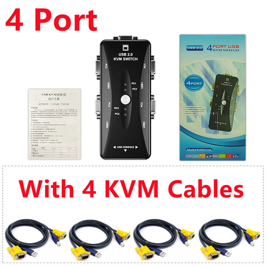 VGA USB KVM Switch - Two or Four Computers