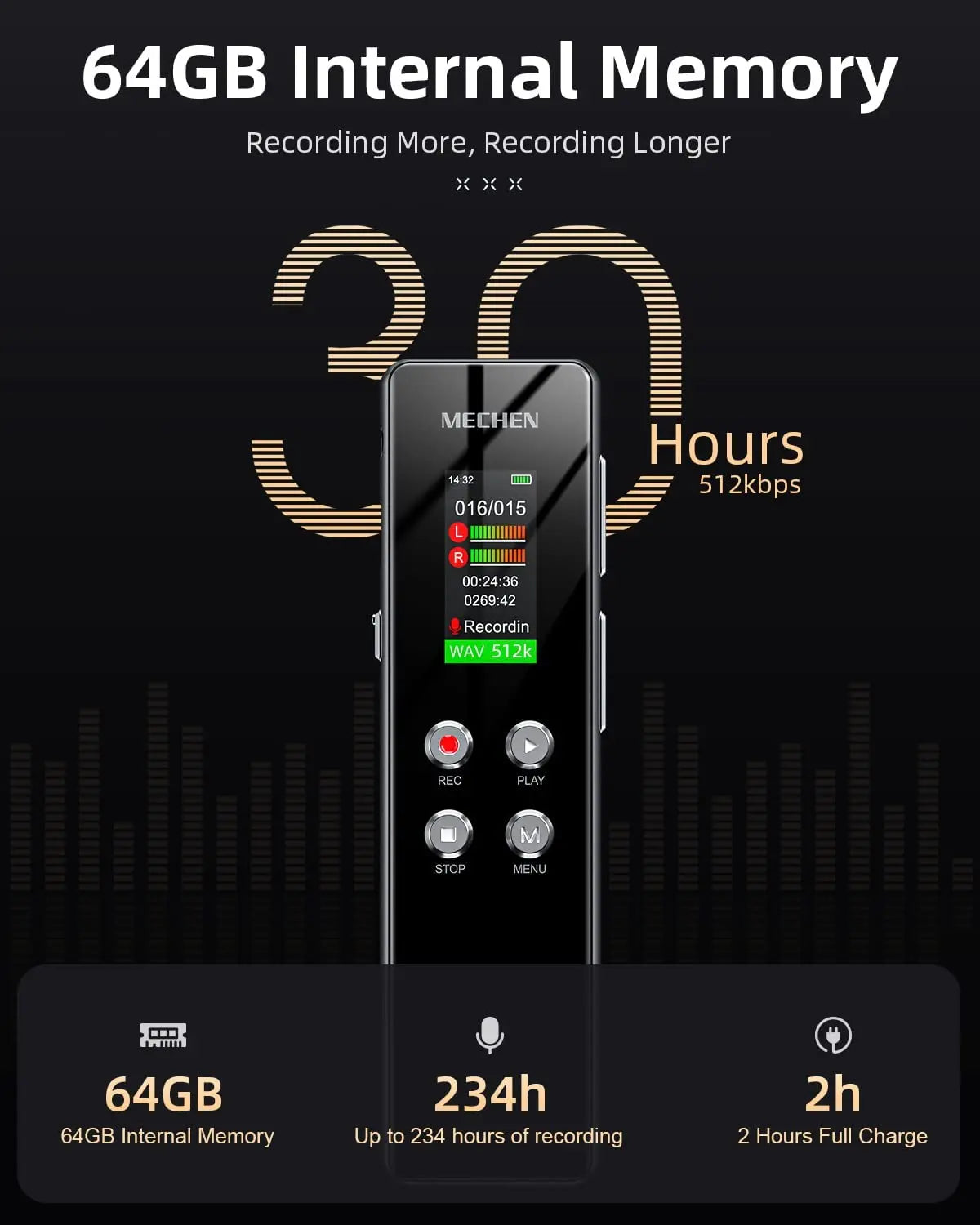 V01 Voice-Activated Digital Recorder