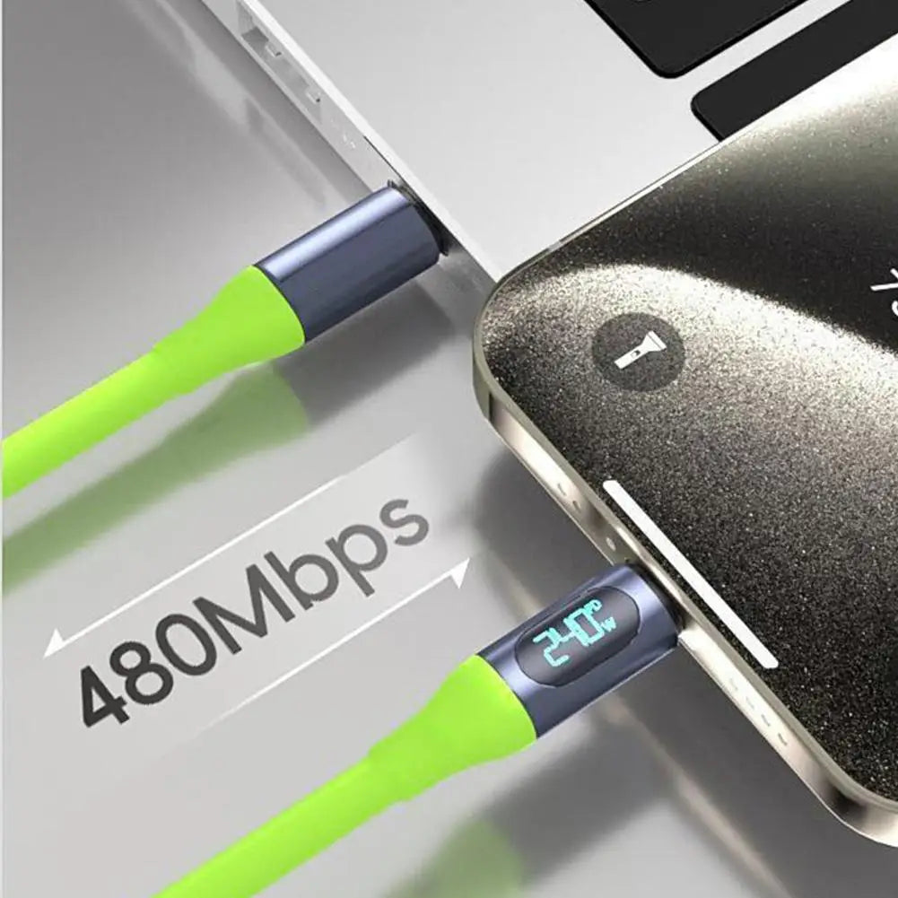 Kabel USB-C do USB-C z wyświetlaczem cyfrowym, 100 W lub 240 W