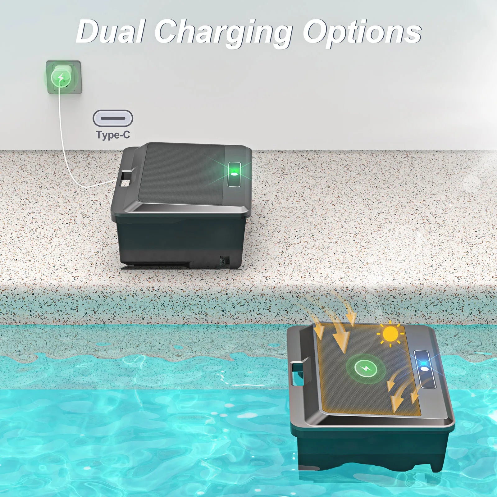Solar Robotic Pool Cleaner Surface Skimmer with Remote Control