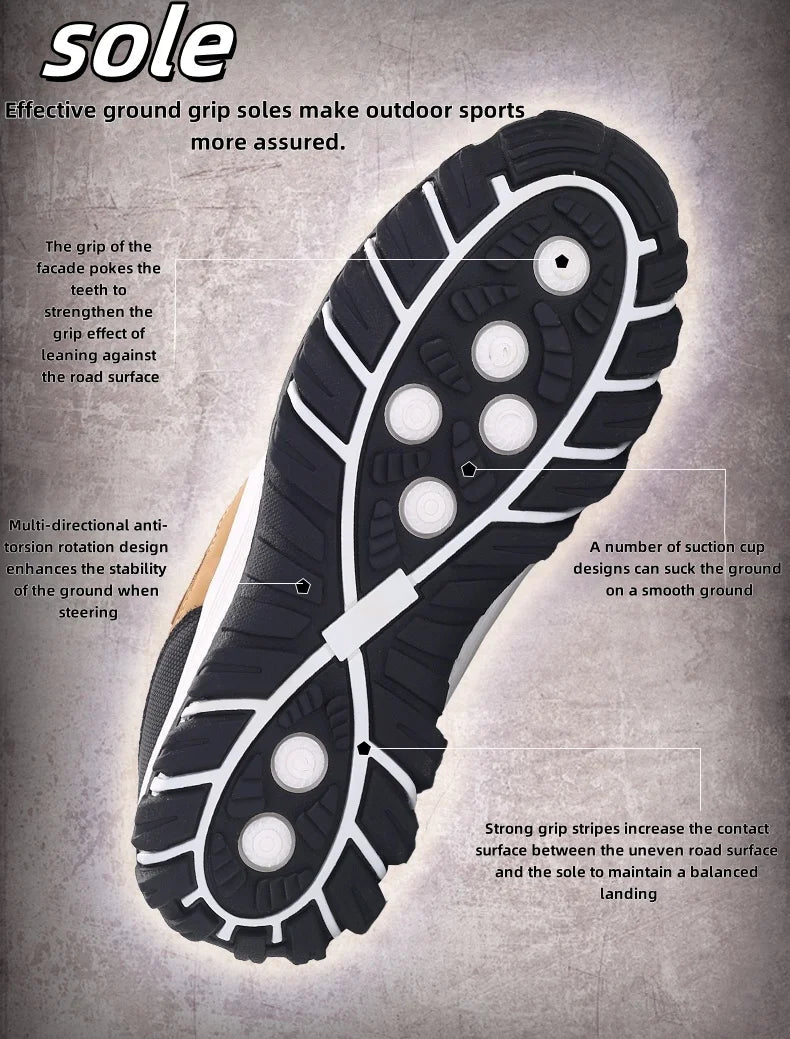 Autumn And Winter Models, Men's Waterproof Hiking Shoes, Outdoor PU Leather Sports Shoes, Wear-Resistant, Walking, Tactical