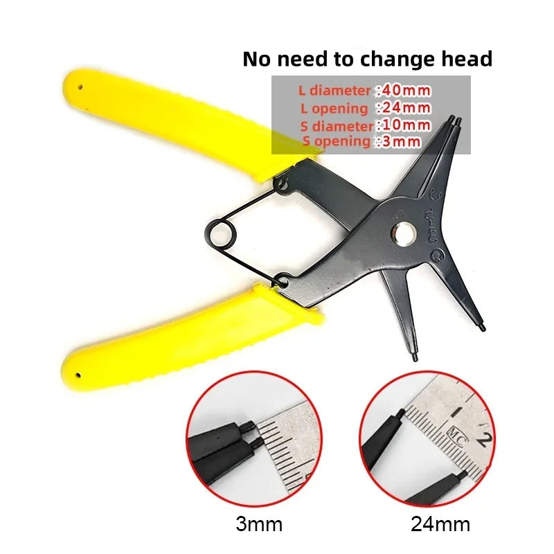 Two-in-One Internal and External Circlip Pliers