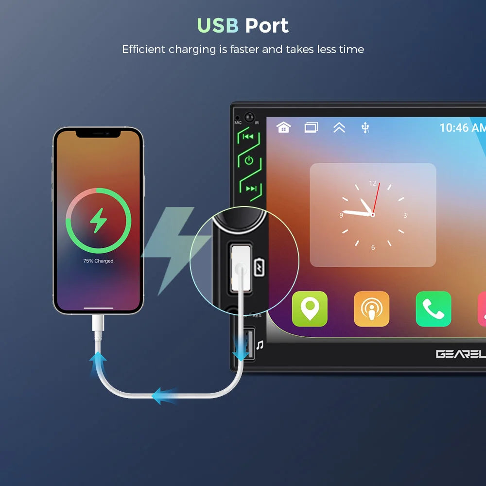 7 Inch Car Radio 2 Din Android 13 CarPlay Multimedia Player